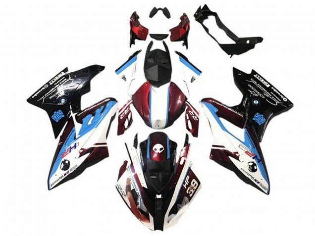 2017-2018 BMW S1000RR Motorcycle Fairing - White Blue Red Glossy Black Canada
