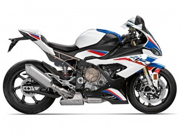 2019-2022 BMW S1000RR Motorcycle Fairings - White Blue Red Stripe Canada
