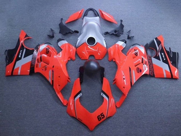 2020-2021 Ducati Panigale V4 V4S Motorcycle Fairings - Silver Red Matte Black Stripe 65 Canada