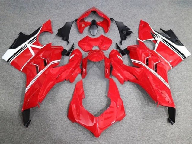 2020-2021 Ducati Panigale V4 V4S Motorcycle Fairings - White Red Glossy Black Stripe Canada