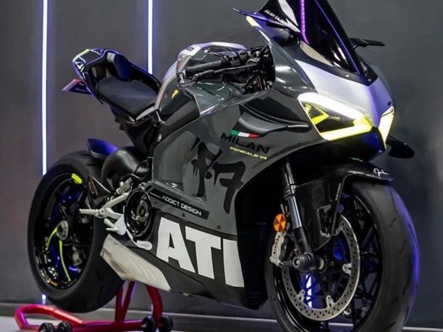 2020-2021 Ducati Panigale V4 V4S Motorcycle Fairings - Grey White Yellow Black Canada