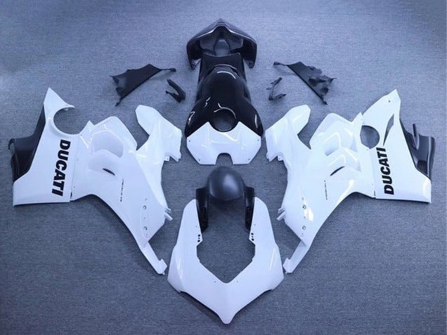 2020-2021 Ducati Panigale V4 V4S Motorcycle Fairings - White Glossy Black Canada