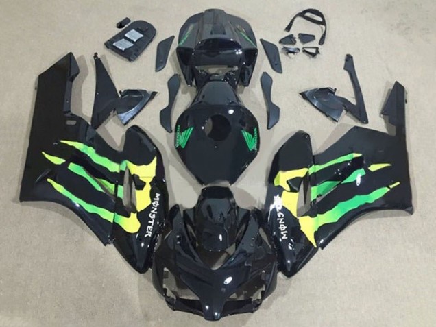2004-2005 Honda CBR1000RR Motorcycle Fairings - Glossy Black Green Yellow Monster Canada