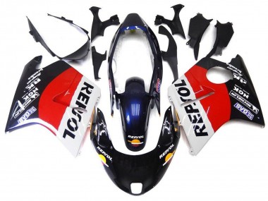 Online 1996-2007 Honda CBR1100XX Blackbird Motorcycle Fairings - Red White Blue Glossy Black Repsol Canada