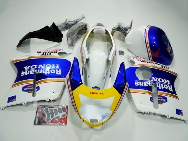 Online 1996-2007 Honda CBR1100XX Blackbird Motorcycle Fairings - White Blue Yellow Rothmans Canada