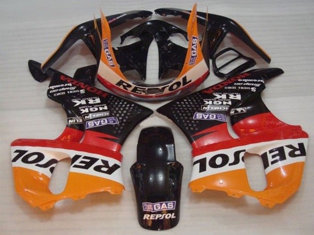 1996-1997 Honda CBR900RR 893 Motorcycle Fairings - Orange White Red Glossy Black Repsol Canada