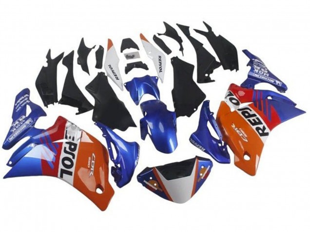 2011-2015 Honda CBR250RR Motorcycle Fairings - Orange White Red Blue Repsol Canada