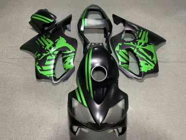 Online 2001-2003 Honda CBR600 F4i Motorcycle Fairings - Green Matte Black Skull Canada