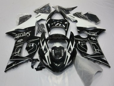 Online 2005-2006 Kawasaki ZX6R Motorcycle Fairings - Glossy Black White Corona Extra Tribal Canada