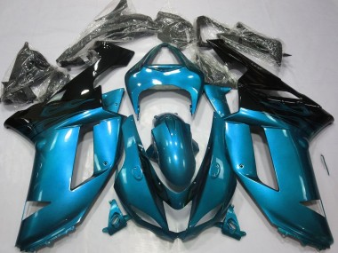 Online 2007-2008 Kawasaki ZX6R Motorcycle Fairings - Light Blue Black Canada