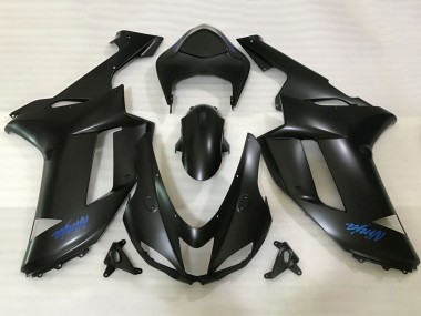 Online 2007-2008 Kawasaki ZX6R Motorcycle Fairings - Matte Black Blue Ninja Canada