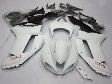 Online 2007-2008 Kawasaki ZX6R Motorcycle Fairings - Matte White Red Canada