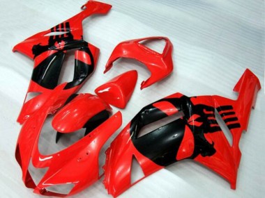Online 2007-2008 Kawasaki ZX6R Motorcycle Fairings - Red Black Skull Canada