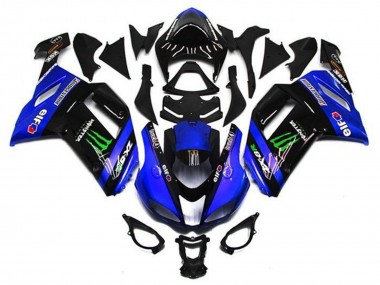Online 2007-2008 Kawasaki ZX6R Motorcycle Fairings - Blue Black Green Monster Canada