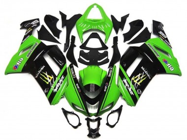 Online 2007-2008 Kawasaki ZX6R Motorcycle Fairings - Green Black Monster Elf Canada
