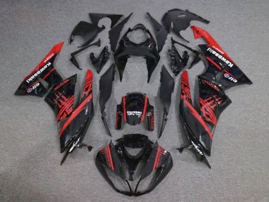 Online 2009-2012 Kawasaki ZX6R Motorcycle Fairings - Glossy Black Red Monster Canada