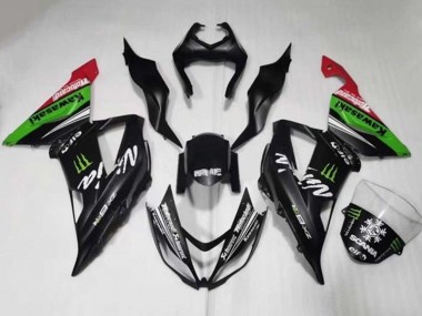 Online 2013-2018 Kawasaki ZX6R Motorcycle Fairings - Matte Black Green Red White Monster Snow Canada