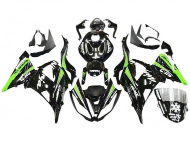Online 2013-2018 Kawasaki ZX6R Motorcycle Fairings - Glossy Black Green White Monster Snow Canada