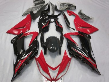 Online 2013-2018 Kawasaki ZX6R Motorcycle Fairings - Red Glossy Black Canada