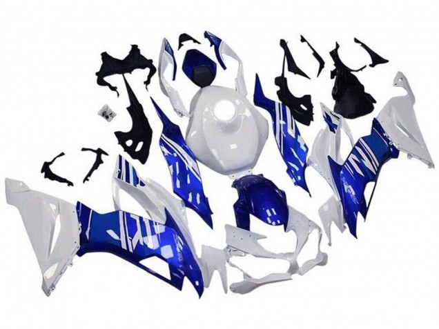 2019-2022 Kawasaki ZX6R Motorcycle Fairings - White Blue Canada