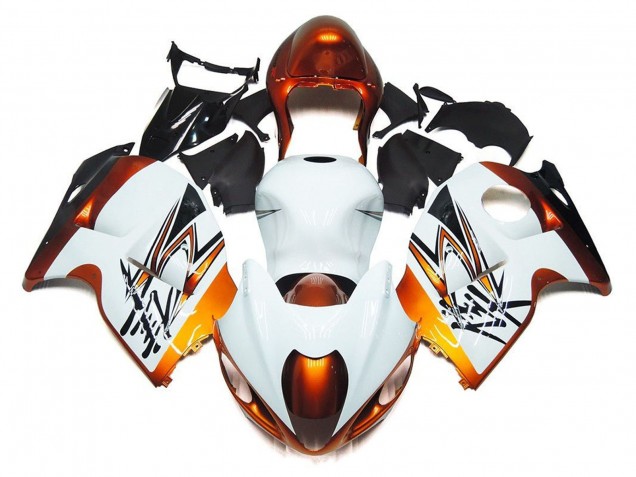 1996-2007 Suzuki GSXR 1300 Hayabusa Motorcycle Fairings - White Orange Black Canada