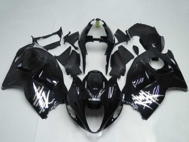 1996-2007 Suzuki GSXR 1300 Hayabusa Motorcycle Fairings - Glossy Black White Decal Canada