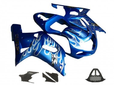 Online 2000-2002 Suzuki GSXR1000 Motorcycle Fairings - Blue White Flame Canada