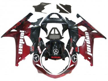 Online 2000-2002 Suzuki GSXR1000 Motorcycle Fairings - Glossy Black Dark Red Jordan Canada