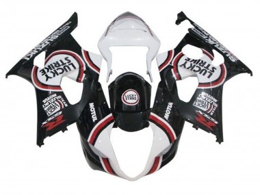 Online 2003-2004 Suzuki GSXR 1000 Motorcycle Fairings - White Black Red Lucky Strike Canada