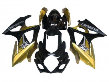 Online 2005-2006 Suzuki GSXR 1000 Motorcycle Fairings - Black Gold Silver Canada