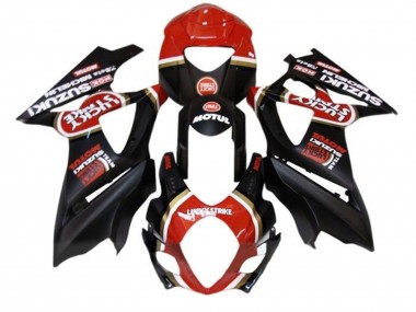 Online 2005-2006 Suzuki GSXR 1000 Motorcycle Fairings - Matte Black Red Lucky Strike Canada
