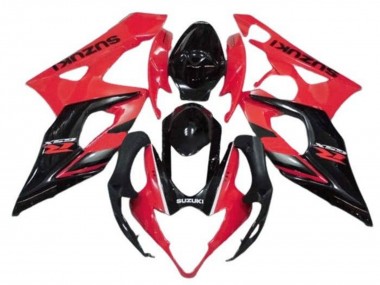 Online 2005-2006 Suzuki GSXR 1000 Motorcycle Fairings - Red Glossy Black Stripe Canada