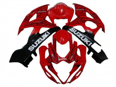 Online 2005-2006 Suzuki GSXR 1000 Motorcycle Fairings - Red Black Flame White Canada
