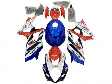 Online 2005-2006 Suzuki GSXR 1000 Motorcycle Fairings - White Red Blue Black Stripe Canada