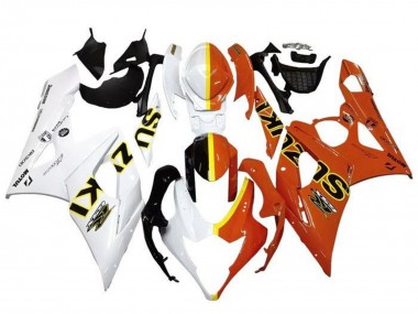 Online 2005-2006 Suzuki GSXR 1000 Motorcycle Fairings - White Orange Yellow Split Canada