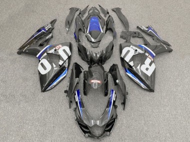 Online 2017-2024 Suzuki GSXR1000 Motorcycle Fairings - Faux Carbon Fiber White Blue Canada