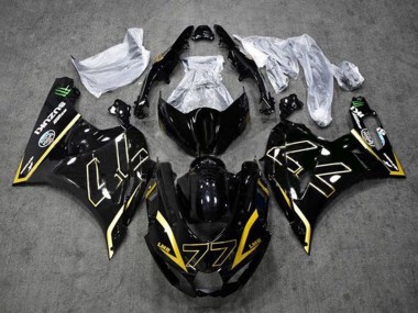 Online 2017-2024 Suzuki GSXR1000 Motorcycle Fairings - Black Gold 77 Canada