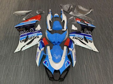 Online 2017-2024 Suzuki GSXR1000 Motorcycle Fairings - White Blue Stripe Red Motul Canada