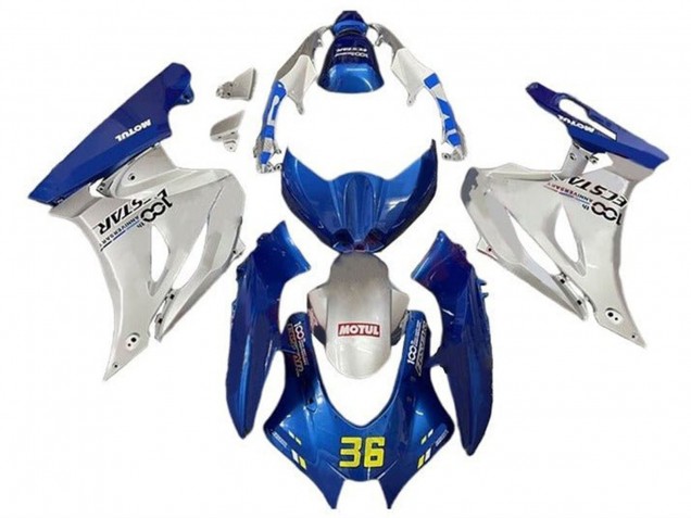 2017-2024 Suzuki GSXR1000 Motorcycle Fairings - Blue Silver Motul 36 Canada