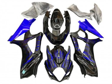 Online 2007-2008 Suzuki GSXR 1000 Motorcycle Fairings - Black Blue Flame Canada