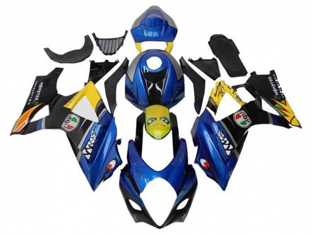 2007-2008 Suzuki GSXR 1000 Motorcycle Fairings - Blue Yellow Black Shark Canada