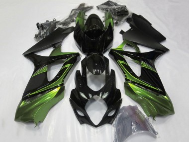 Online 2007-2008 Suzuki GSXR 1000 Motorcycle Fairings - Green Glossy Black Canada