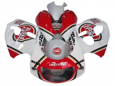 Online 1996-2000 Suzuki GSXR 600 / GSXR 750 Motorcycle Fairings - White Red Lucky Strike Canada