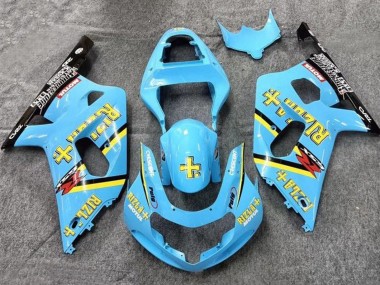 Online 2001-2003 Suzuki GSXR 600 / GSXR 750 Motorcycle Fairings - Light Blue Yellow Black Black Rizla Canada