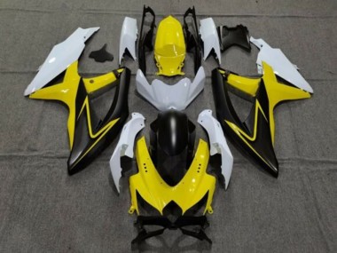 Online 2008-2010 Suzuki GSXR 600 / GSXR 750 Motorcycle Fairings - White Yellow Grey Black Canada