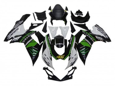Online 2011-2024 Suzuki GSXR 600 / GSXR 750 Motorcycle Fairings - White Green Black Monster 46 Canada