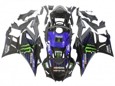 Online 2019-2021 Yamaha YZF R3/R25 Motorcycle Fairings - Blue Glossy Black Green ENEOS Monster Canada