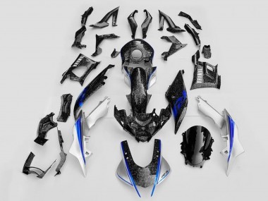 Online 2019-2021 Yamaha YZF R3/R25 Motorcycle Fairings - White Blue Black Forged Carbon Fiber Style Canada