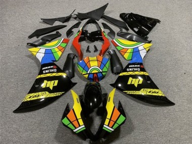 Online 2009-2011 Yamaha YZF 1000 R1 Motorcycle Fairings - Black Yellow HP Color Wheel Canada