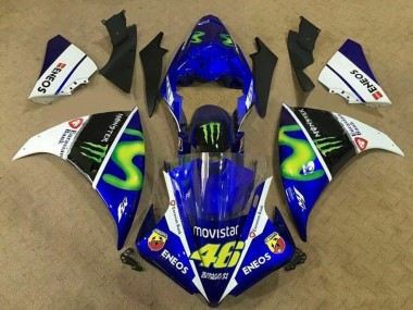 Online 2012-2014 Yamaha YZF 1000 R1 Motorcycle Fairings - Blue White Black Green MoviStar Monster ENEOS Canada